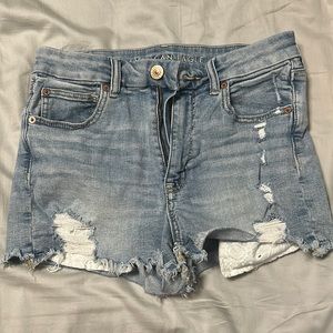 Jean shorts, curvy hi-rise shortie, size 6 AE
